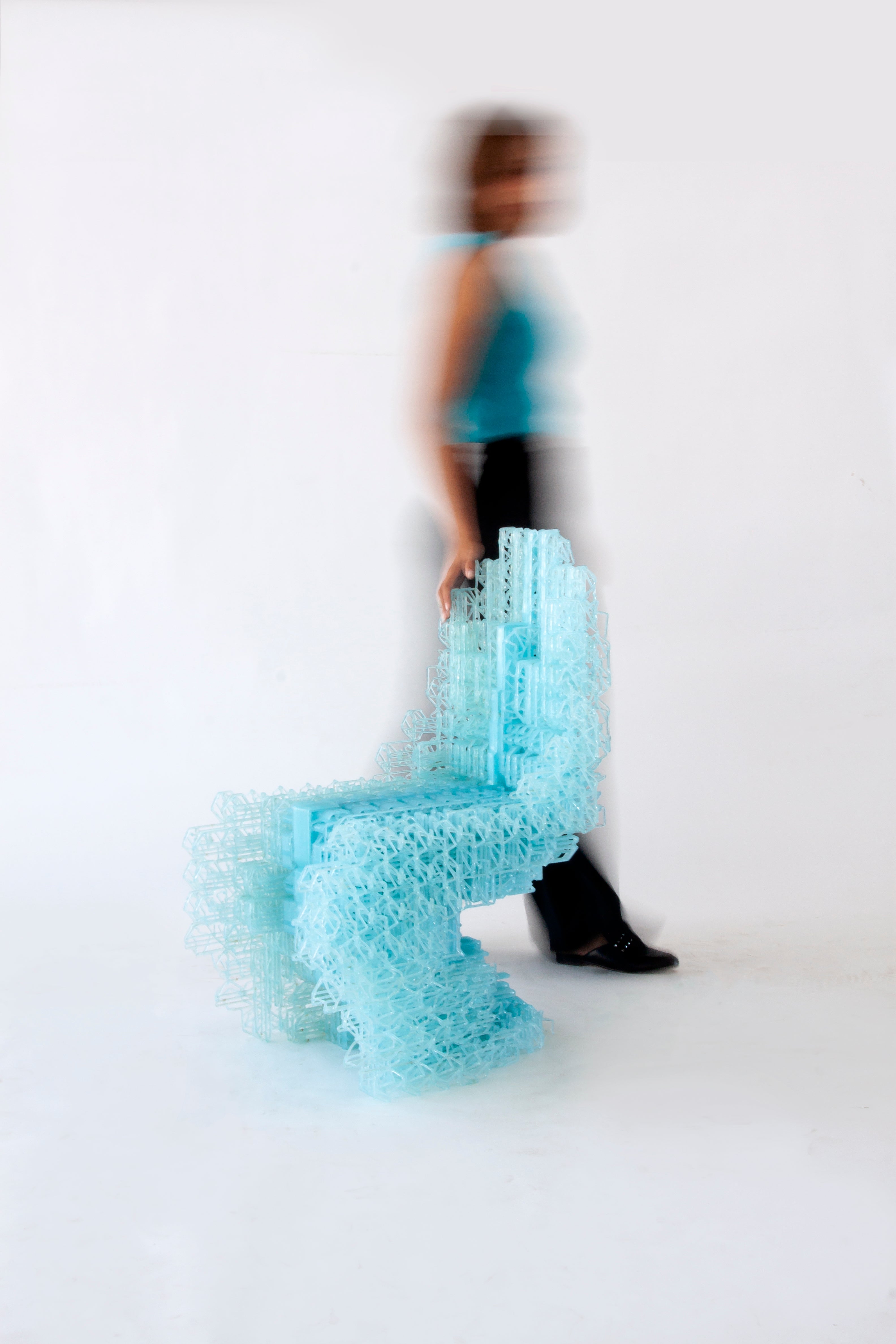 Voxel Chair side view installed Centre Pompidou