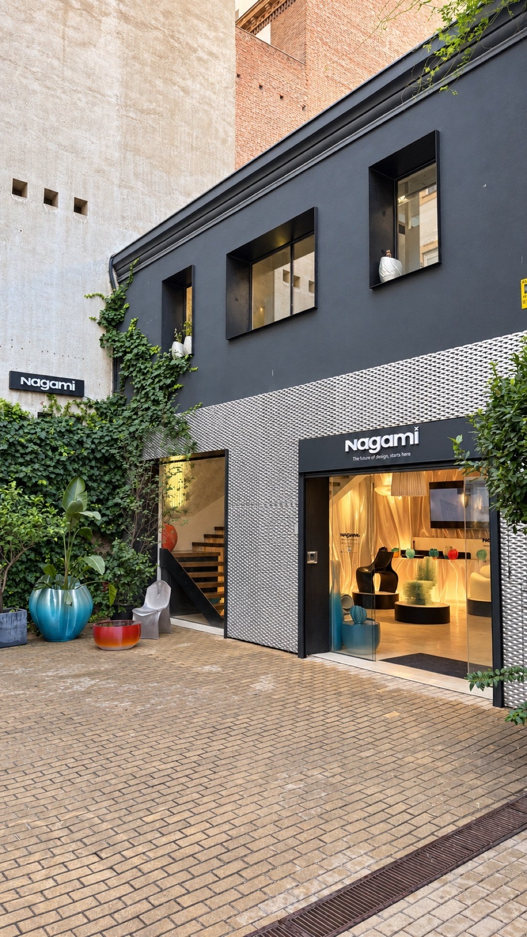 Fachada del showroom de Nagami en la calle Jorge Juan, Madrid