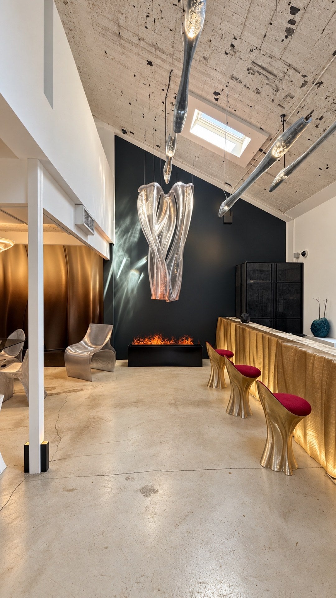 Zona lounge del showroom de Nagami en Madrid