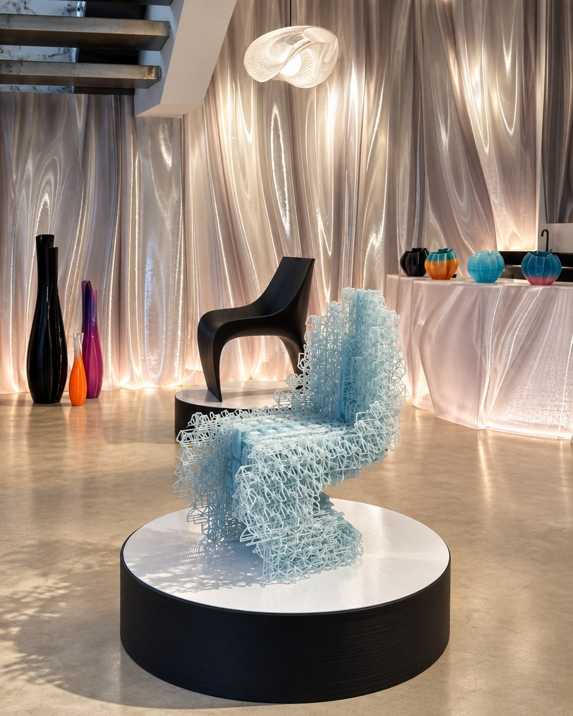 Silla impresa en 3D en el showroom de Nagami, Madrid