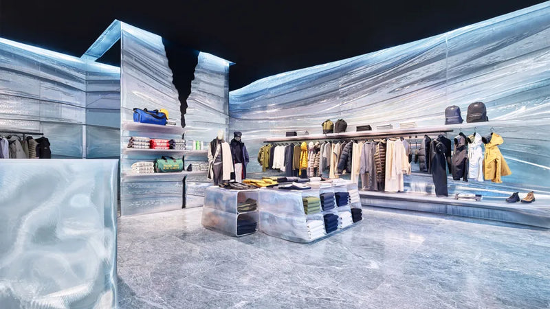 Nagami 3D-prints recycled plastic to mimic melting glaciers in Spanish boutique