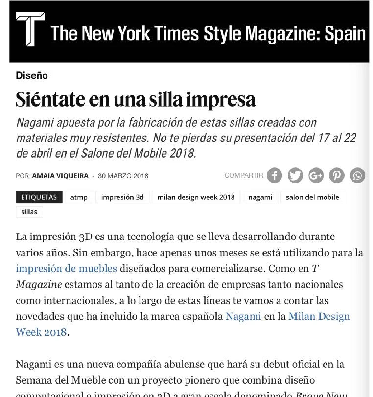 Siéntate en una silla impresa